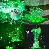 お買い得  USB電源-エレガントなウェディングパーティーレセプション、聖パトリックの日の緑色の LED ライト、8 つのモード、5m-20m USB、防水シルバー銅線、リモコン付き、家の装飾用