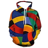abordables Patrón Geométrico-Hombre Bloque de color Estampados Sudadera Sudaderas Sudadera Manga Larga Sudadera con capucha Con Capucha Design Impresión 3D Diario Deportes Amarillo Rojo Estampado Primavera &amp; Otoño Diseñador