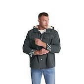 preiswerte Pufferjacken-Herren Hoodie Jacke Winter Draussen Warm Oberbekleidung Winterjacken Sherpa-Jacke Jagd Camping / Wandern / Höhlenforschung Reisen Schwarz Kaki Grau