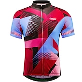 billiga Tröjor för män-Herr Cykeltröja Kortärmad Cykel Tröja Överdelar med 3 bakfickor Bergscykling Vägcykling UV-resistent Andningsfunktion Snabb tork Bakficka Gul Röd Orange Rutig Polyester sporter Kläder