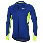 preiswerte Radtrikot Herren-Arsuxeo Herren Langarm Fahrradtrikot Winter Polyester Dunkelgrau Weiß Grau Volltonfarbe Fahhrad Trikot / Radtrikot Bergradfahren Straßenradfahren Reflexstreiffen Tasche auf der Rückseite Sport