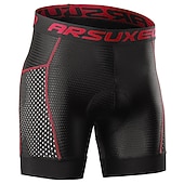 preiswerte Fahrradhosen Herren-Herren Einfarbig Fahrrad Unterwäsche Fahhrad Gepolsterte Shorts / Chamois Mountainbike MTB Straßenradsport Sport 3D-Polster Radfahren Schnelltrocknend Feuchtigkeitsableitend Schwarz Rot Bekleidung