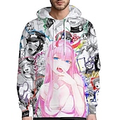 abordables Gráficos de personajes de dibujos animados y películas-Ahegao Cero dos hentai Sudadera Animé Dibujos Anime 3D 3D Harajuku Gráfico Para Pareja Hombre Mujer Adulto Vuelta al cole Impresión 3D