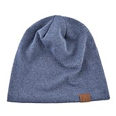 olcso Beanie sapka-Férfi Sapka Fekete Rubin Pamut Tiszta szín Kötött Egyszerű Szabadtéri Szabadtéri Utca Napi Tiszta szín Szélbiztos Meleg Légáteresztő