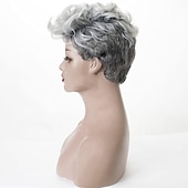 abordables Perruques de qualité supérieure-Afro bouclés synthétiques perruques pour les femmes noires courtes gris perruques pour les femmes noires afro-américain court noir brun bouclés perruques