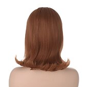 economico Parrucche storiche-Parrucche Marroni per Donne Parrucca Zenzero | Qaccf Parrucca Pinup Anni &#039;70 Stile Beehive Aspetto Vintage Parrucca per Donne con Frangetta Parrucche di Halloween
