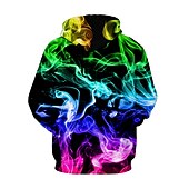 economico Pattern 3D-Per uomo Felpa con Cappuccio Felpe con cappuccio Felpa Designer Casual Manica Lunga Quotidiano Abbigliamento casual alla moda Bianco e nero WE-1803 Autunno progettista