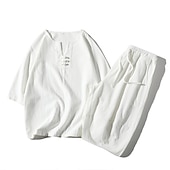preiswerte T-Shirts-Sets für Männer-Herren T-Shirt Anzüge Trainingsanzug Tennishemd Shorts und T-Shirt-Set Sport Designer Lässig 2 teilig Schwarz Weiß Hellgrau Top T-Shirt für Herren