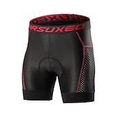 preiswerte Fahrradhosen Herren-Herren Einfarbig Fahrrad Unterwäsche Fahhrad Gepolsterte Shorts / Chamois Mountainbike MTB Straßenradsport Sport 3D-Polster Radfahren Schnelltrocknend Feuchtigkeitsableitend Schwarz Rot Bekleidung