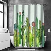 billige Dusjforheng-Dusjforheng med kroker 180cm*180cm(70&quot;*70&quot;) Egnet å skille mellom våt og tørr sone i badet Vanntett Oljeavstøtende Blomster Botanisk Landskap