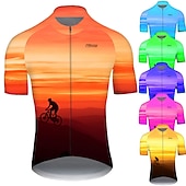 Férfi Biciklis ruházat Gradiens Mintás 3D Rövid ujjú Kerékpár Dzsörzé Felsők 3 hátsó zsebbel Hegyi biciklizés Országúti biciklizés Kerékpár Gyors szárítás Ultraibolya biztos Fényvisszaverő csíkok olcso Férfi mezek-Férfi Biciklis ruházat Gradiens Mintás 3D Rövid ujjú Kerékpár Dzsörzé Felsők 3 hátsó zsebbel Hegyi biciklizés Országúti biciklizés Kerékpár Gyors szárítás Ultraibolya biztos Fényvisszaverő csíkok