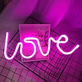 abordables Lampes néon led-led néons amour forme veilleuse saint valentin confession signe lampe batterie usb double alimenté veilleuse pour noël mariage fête d&#039;anniversaire décoration