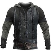 economico felpe con cappuccio taglie forti da uomo-Per uomo Plus Size Felpa con cappuccio Grande e alto Pop art Con cappuccio Manica lunga Primavera &amp; Autunno Originale Abbigliamento sportivo Informale Grande e alto Informale Giornaliero Top