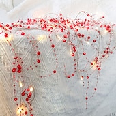 cheap Battery String Lights-5m 50leds Pearl Wire Copper String Lights Battery Powered Fairy Lamp Christmas Wedding Party Home Garland Holiday Decoration