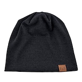 olcso Beanie sapka-Férfi Sapka Fekete Rubin Pamut Tiszta szín Kötött Egyszerű Szabadtéri Szabadtéri Utca Napi Tiszta szín Szélbiztos Meleg Légáteresztő
