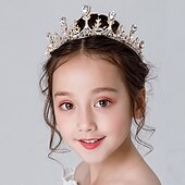 preiswerte Haarreifen &amp; Tiaras-kinderkleidung Mädchen Haarzubehör Goldene Wassertropfenkrone Silberne Wassertropfenkrone