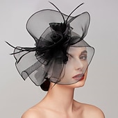 billige Coiffer-fjær / nettfascinatorer kentucky derby lue / hodeplagg med fjær / cap / blomst 1 stk bryllup / hesteveddeløp / melbourne cup hodeplagg