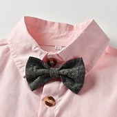billiga Pojkes formella kostym-3 delar Ringbärarkostym Pojkar Barn Kostym Formell kostym Kostym och blazer Klädesset Formell Fest Grundläggande Mild Ensfärgat Rosett Rodnande Rosa Ljusblå Bomull