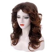 levne starší paruka-paruka reewes 70. léta farrah fawcett paruka vintage paruky blond paruka pro ženy dáma přírodní syntetické plné paruky vintage cosplay kostým diskotéka paruka paruka s peřím (hnědá)
