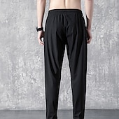 billiga lediga byxor-Herr Aktiv Långbyxor Casual byxor Ficka Snörning Elastisk midja Ensfärgat Andningsfunktion Utomhus Fullängd Ledigt Dagligen Streetwear Stylish Ledig / Sportig Svart rakt ben Microelastisk