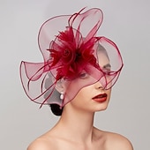 billige Coiffer-fjær / nettfascinatorer kentucky derby lue / hodeplagg med fjær / cap / blomst 1 stk bryllup / hesteveddeløp / melbourne cup hodeplagg