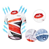 voordelige Heren shirts-Voor heren Wielrenshirt Geometrisch Geometrie UK Korte mouw Fietsen Shirt Kleding Bovenlichaam met 3 achterzakken Bergracen Wegwielrennen Sneldrogend Reflecterende strips Achterzak Vochtregelerend