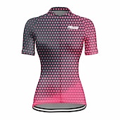 baratos Camisolas femininas-Mulheres Camisa para Ciclismo Poá Manga Curta Moto Camisa / Roupas Para Esporte Blusas com 3 bolsos traseiros Ciclismo de Montanha Ciclismo de Estrada Secagem Rápida Tiras Refletoras Bolso Traseiro