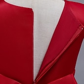 preiswerte Kleider für die Blumenmädchen-Blumenmädchenkleid Mädchen Kleid Partykleid Hochzeit Party Niedlich Prinzessin Gerafft Druck Blumen Ärmellos Rundhalsausschnitt Weiß Wein 4-13 Jahre