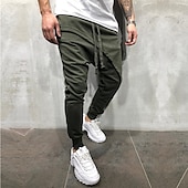 preiswerte Freizeithosen-Herren Jogginghose Hose Baggy-Hosen Freizeithose Kordelzug Elastischer Bund Einfarbig Komfort Atmungsaktiv Volle Länge Täglich Streetwear Mode Klassisch Lässiger Schnitt Schwarz Grau