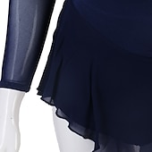 billige konkurranse kjole-Kunstløp Kjole Krystall / Rhinestone Dame Jente Trening Ytelse Langermet Høy Netting Spandex