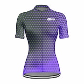 baratos Camisolas femininas-Mulheres Camisa para Ciclismo Poá Manga Curta Moto Camisa / Roupas Para Esporte Blusas com 3 bolsos traseiros Ciclismo de Montanha Ciclismo de Estrada Secagem Rápida Tiras Refletoras Bolso Traseiro
