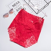 cheap Panties-Women&#039;s Sexy Panties Brief Underwear 1 PC Underwear Sexy Comfort Lace Pure Color PU High Waist Sexy Green Black Purple M L XL Home Outfits