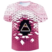 お買い得  3D Tシャツ-男性用 3D印刷 Tシャツ 半袖 Tシャツ 3Dプリント クルーネック ラウンドネック シャツ ヴィンテージ ストリートファッション 誇張された カジュアル 日常 ホワイト ライトグリーン ピンク 衣類 プラスサイズ S M L XL XXL 3XL 4XL
