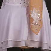 preiswerte Turnierkleid-Eiskunstlaufkleid Latein Spitze Kristalle / Strass Damen Mädchen Training Leistung Langarm High Mesh Spandex