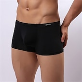 economico Boxer da uomo-Per uomo Tinta unita Classico Tinta unita Boxer A vita medio-alta Seta sintetica Rosa M