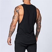 お買い得  ランニングTシャツとタンクトップ-男性用 ランニングタンクトップ ワークアウト用タンクトップ ノースリーブ Tシャツ スポーツ コットン 高通気性 吸汗性 ソフト ジムトレーニング ランニング アクティブトレーニング スポーツウェア アクティブウェア ブラック ホワイト アーミーグリーン