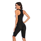 billiga Utslag-Dam Rash-guards Baddräkt UV Solskydd Andningsfunktion Snabb tork Ärmlös Kroppsdräkt Baddräkt Dragkedja fram Boyleg Knälängd Simmning Surfing Strand Vattensport Lappverk Sommar / Elastisk / Lättvikt