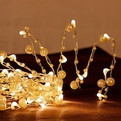 cheap Battery String Lights-5m 50leds Pearl Wire Copper String Lights Battery Powered Fairy Lamp Christmas Wedding Party Home Garland Holiday Decoration