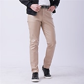 tanie Chinosy-Męskie Spodnie Spodnie ze sztucznej skóry Spodnie codzienne Kieszeń Prosta noga Równina Rozciągliwy / a Impreza Dzienne zużycie Moda Moda miejska Czarny Biały