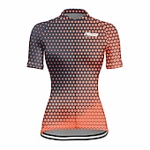 baratos Camisolas femininas-Mulheres Camisa para Ciclismo Poá Manga Curta Moto Camisa / Roupas Para Esporte Blusas com 3 bolsos traseiros Ciclismo de Montanha Ciclismo de Estrada Secagem Rápida Tiras Refletoras Bolso Traseiro