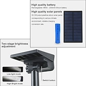 economico Fari Esterni-2pcs riflettore di paesaggio solare all&#039;aperto 2 modalità di luminosità 2 in 1 riflettore di paesaggio solare ip67 luce esterna solare impermeabile luci di via della luce del prato