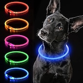 お買い得  犬用首輪＆ハーネス＆リード-安定したフラッシュ点滅ライトで調整可能なled犬の首輪usb充電式ナイロン犬の点滅首輪
