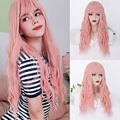economico Parrucche sintetiche-parrucche grigie per le donne parrucche sintetiche lunghe ondulate parrucche ondulate lunghe d&#039;acqua parrucche ombre grigio biondo rosso parte centrale parrucche cosplay parrucche per feste di natale