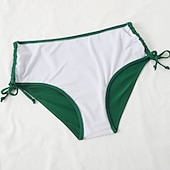 billiga Bikiniset-Dam Vanligt Badkläder Bikini 2 st Kalsonger Baddräkt Hög midja Twist Front Monterad Semester Stylish Ensfärgat V-slits Ärmlös Baddräkter