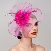 billige Coiffer-fjær / nettfascinatorer kentucky derby lue / hodeplagg med fjær / cap / blomst 1 stk bryllup / hesteveddeløp / melbourne cup hodeplagg