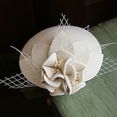olcso Kalapok és fejdíszek-fascinators kentucky derby sapka gyapjú vödör sapka lóverseny női nap melbourne csésze virág elegáns virágos tüll fejdísz fejfedő