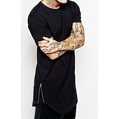 cheap Men's Casual T-shirts-Men's T Shirt Short Sleeve Crew Neck Summer Plain Fashion Lightweight Big and Tall Vacation Casual Holiday Black White Top Tee for Men