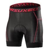preiswerte Fahrradhosen Herren-Herren Einfarbig Fahrrad Unterwäsche Fahhrad Gepolsterte Shorts / Chamois Mountainbike MTB Straßenradsport Sport 3D-Polster Radfahren Schnelltrocknend Feuchtigkeitsableitend Schwarz Rot Bekleidung