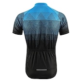 tanie Męskie koszulki-Męskie Koszulka rowerowa Geometryczny Gradient Krótki rękaw Rower Dżersej Top z 3 tylnymi kieszeniami Kolarstwo górskie Kolarstwie szosowym Szybkie wysychanie Odblaskowe paski Kieszeń na plecach