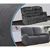 economico Poltrone reclinabili e poltrone wingback-copridivano reclinabile componibile fodera 1 set di 6 pezzi microfibra elasticizzata alta elasticità bordeaux rosso velluto di alta qualità copridivano copridivano per 2 posti cuscino divano
